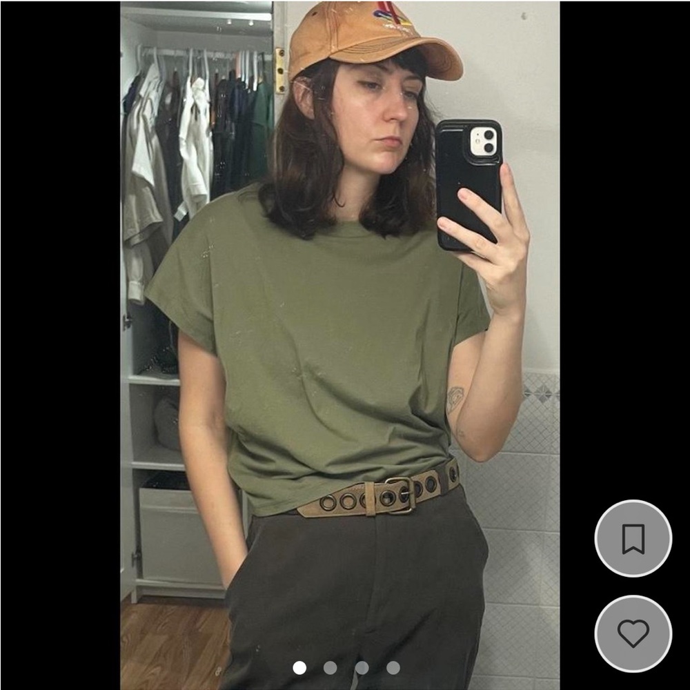 Organic cotton (100%) Batwing muscle tank - olive/army green